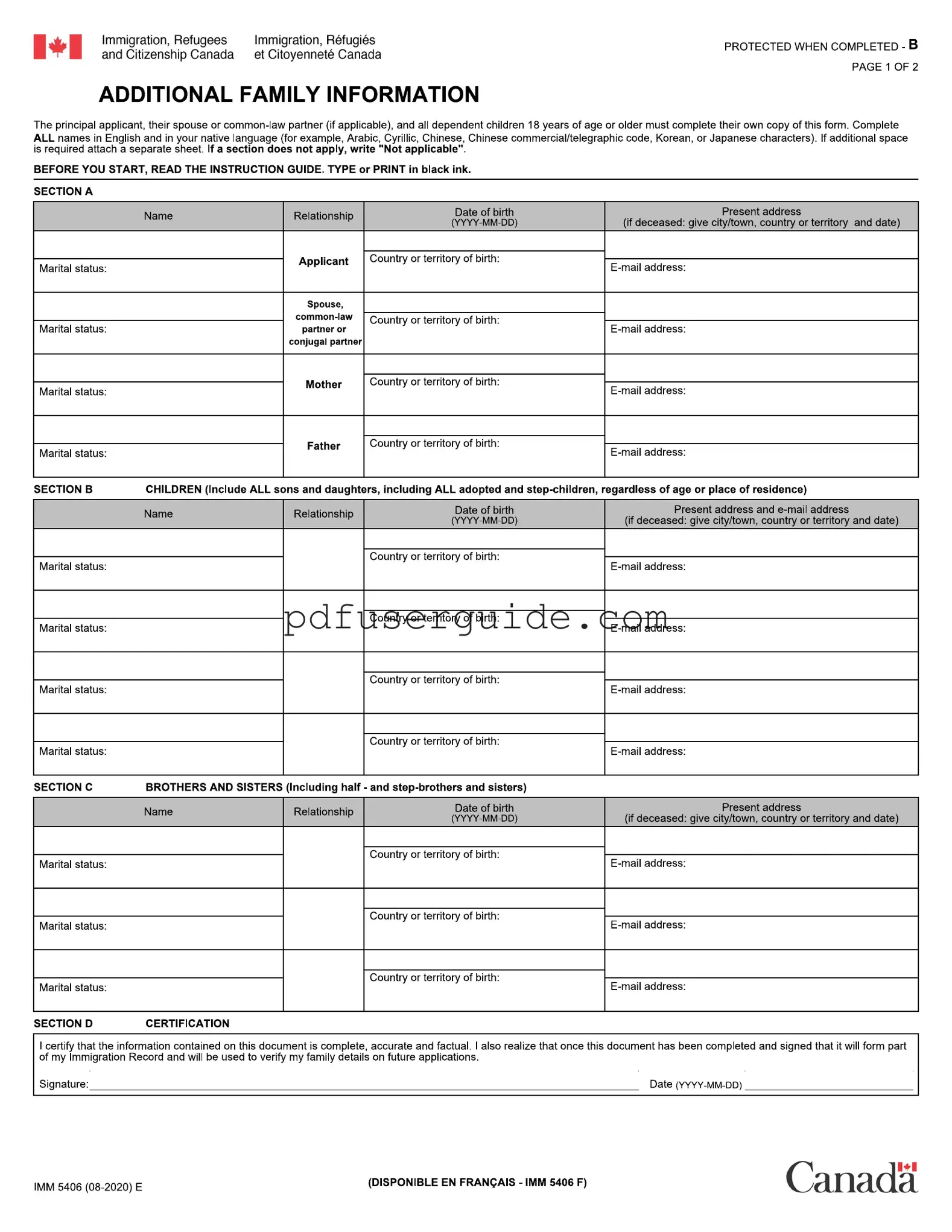 Free Imm 5406E Form in PDF