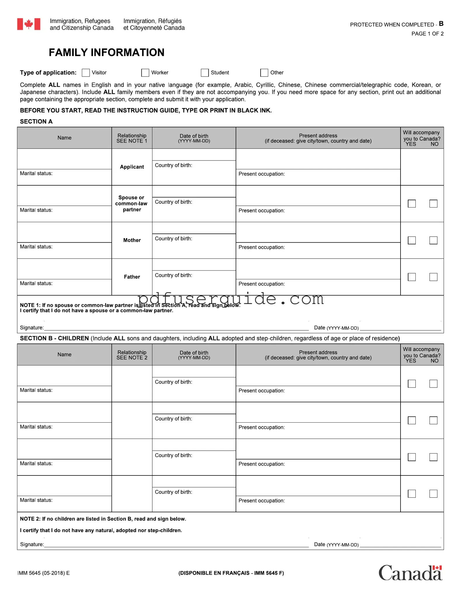 Free Imm 5645 Form in PDF