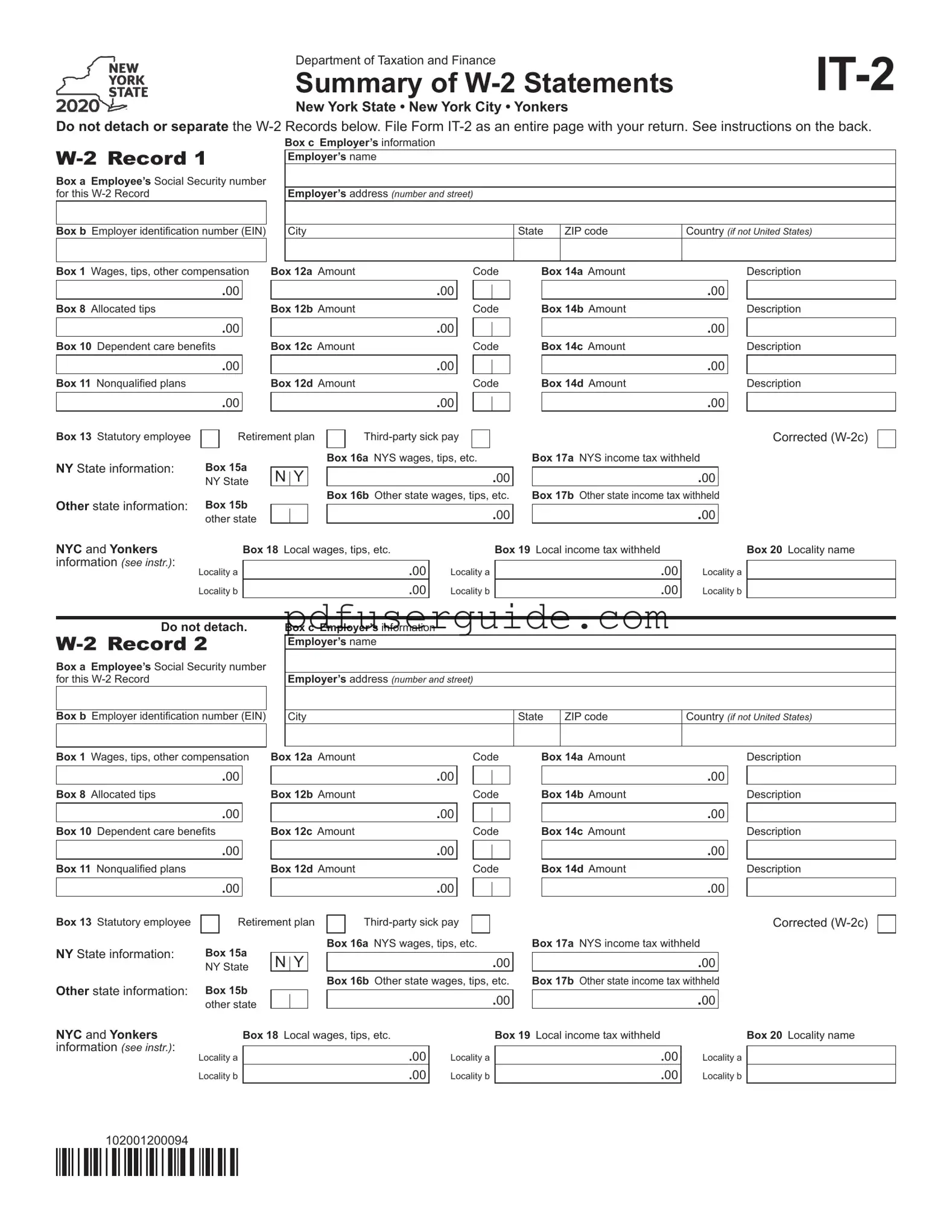 Free It 2 Form in PDF