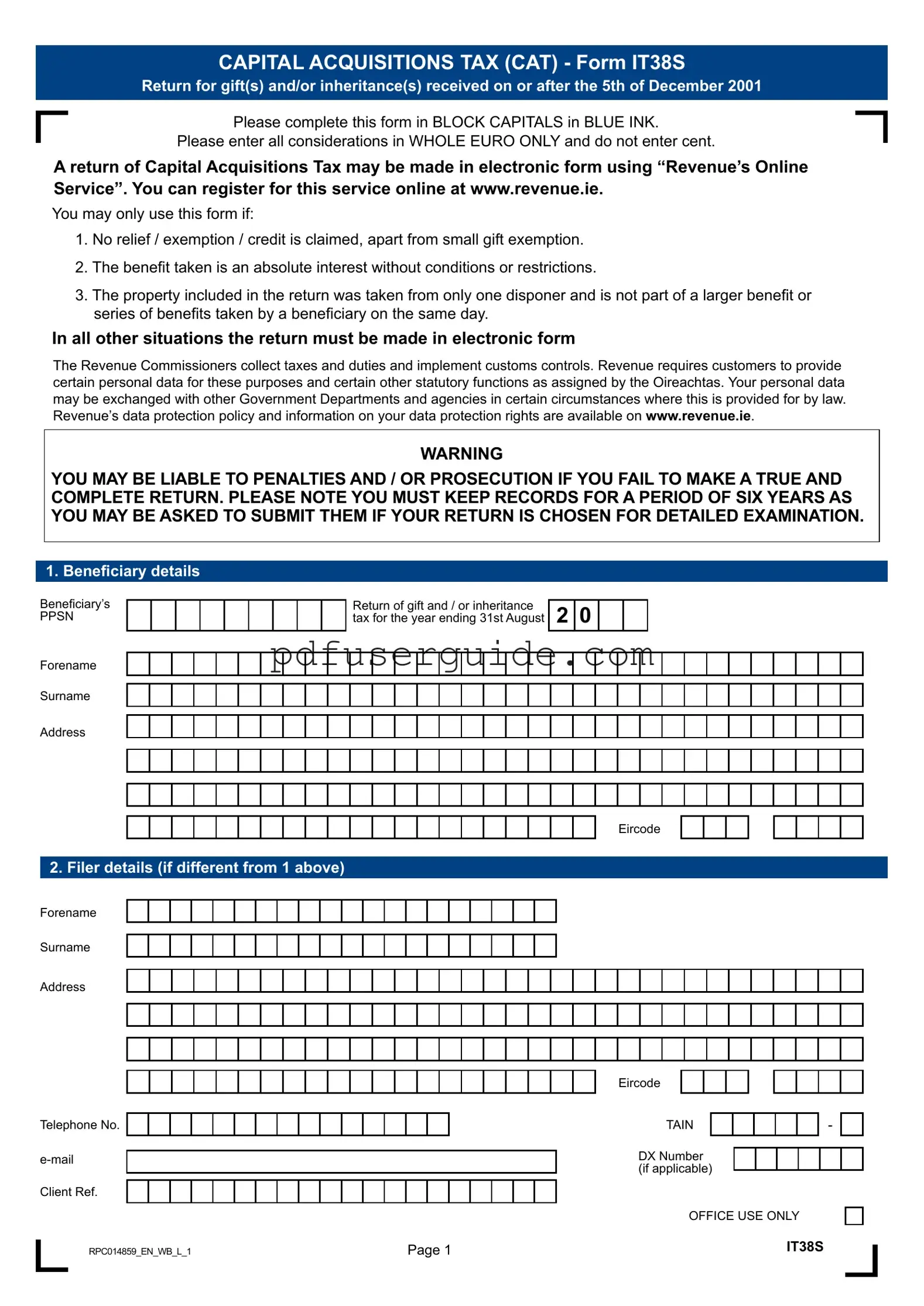 Free It38 Form in PDF