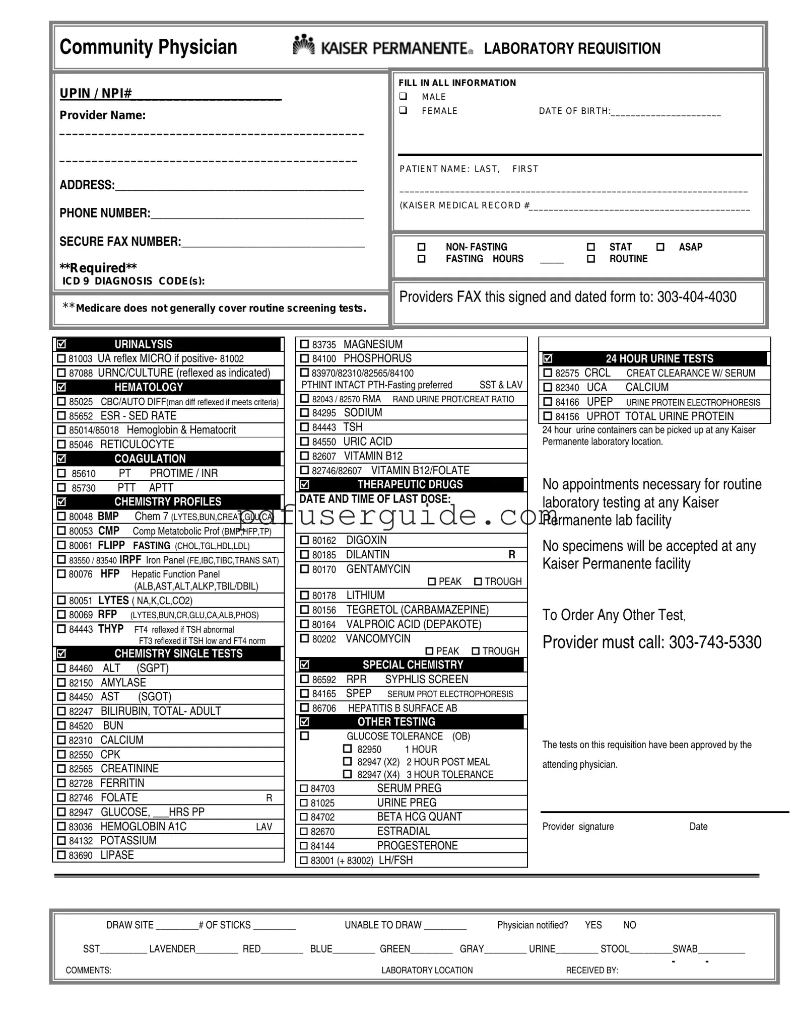 Free Lab Requisition Form in PDF
