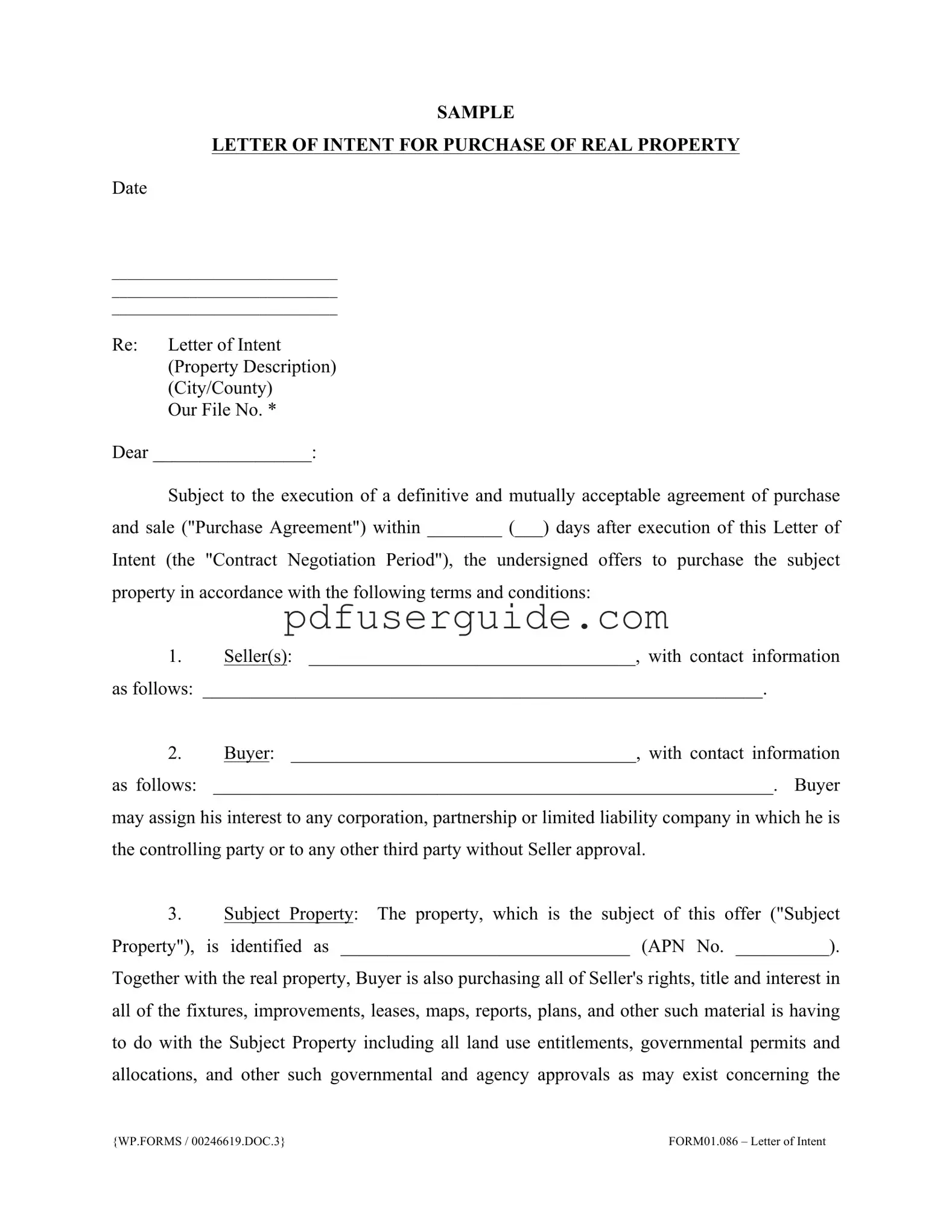 Free Letter To Purchase Land Form in PDF