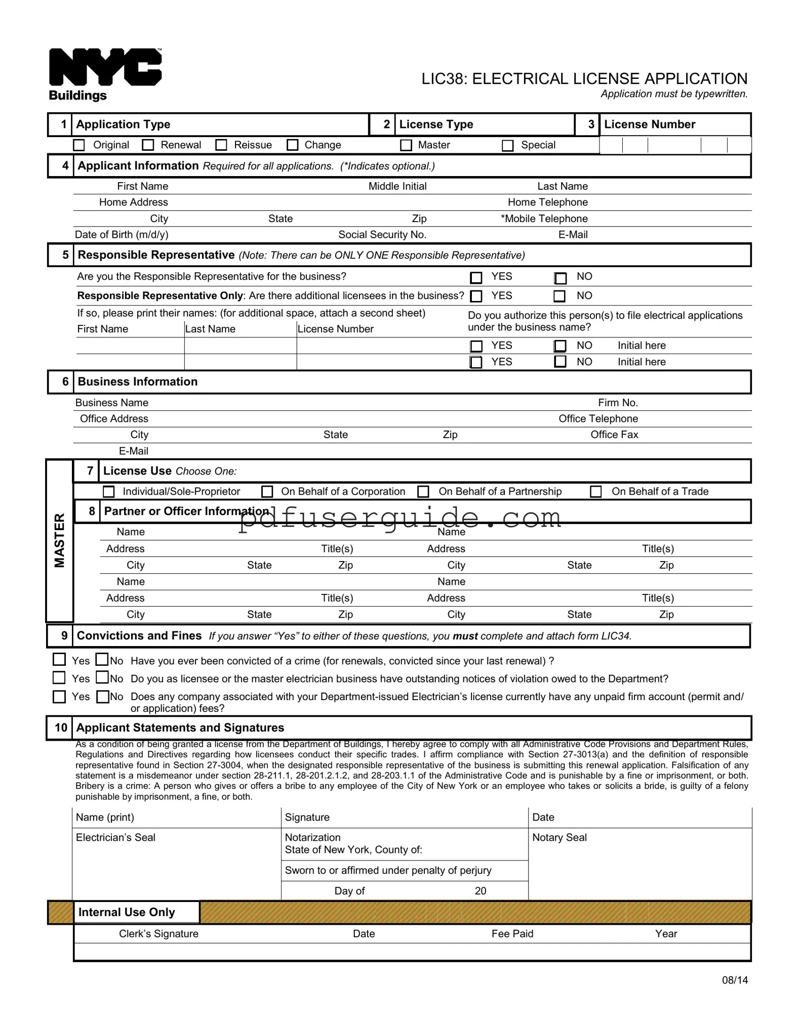 Free Lic 38 Form in PDF