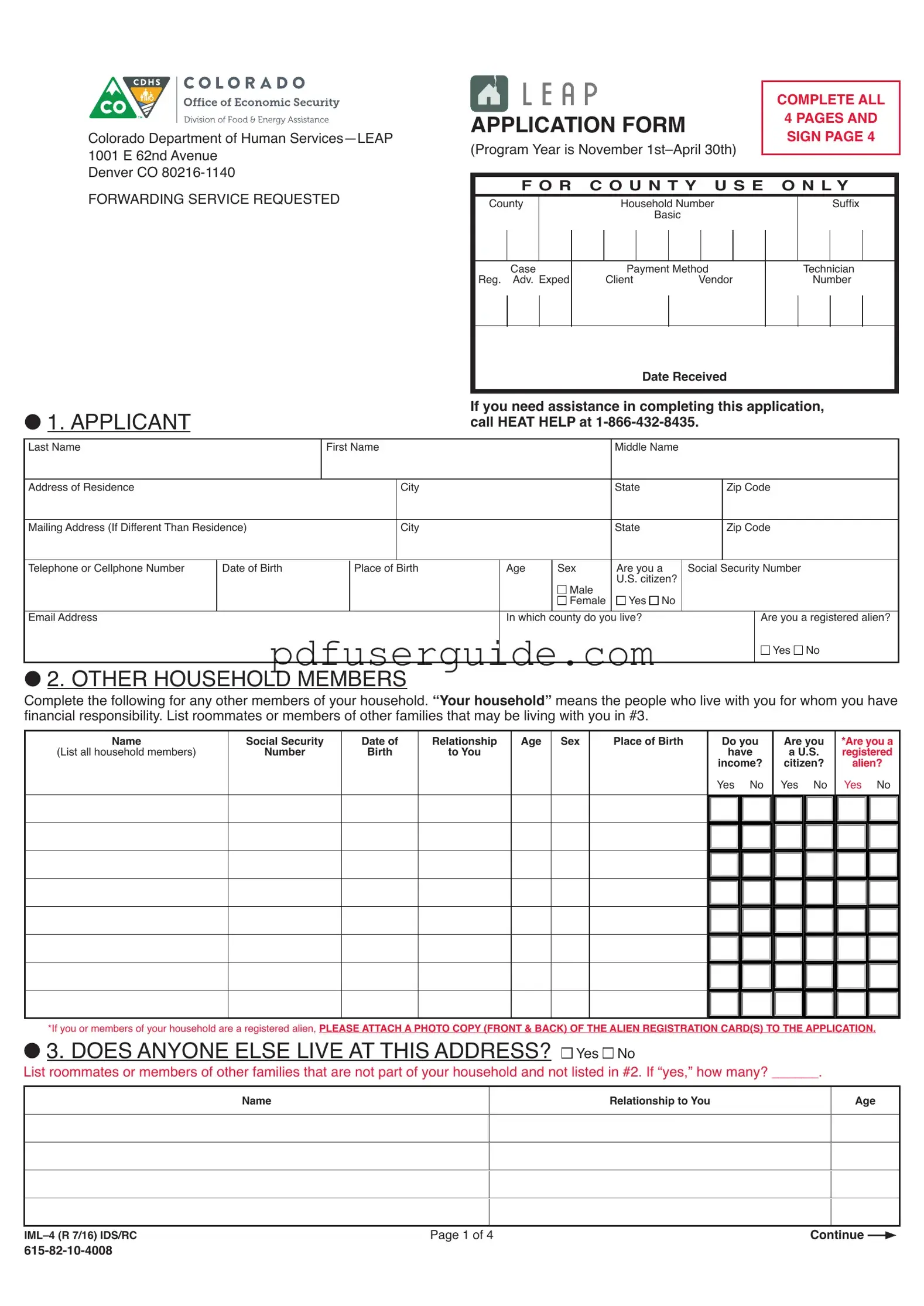 Free Leap application IML-4 Form in PDF