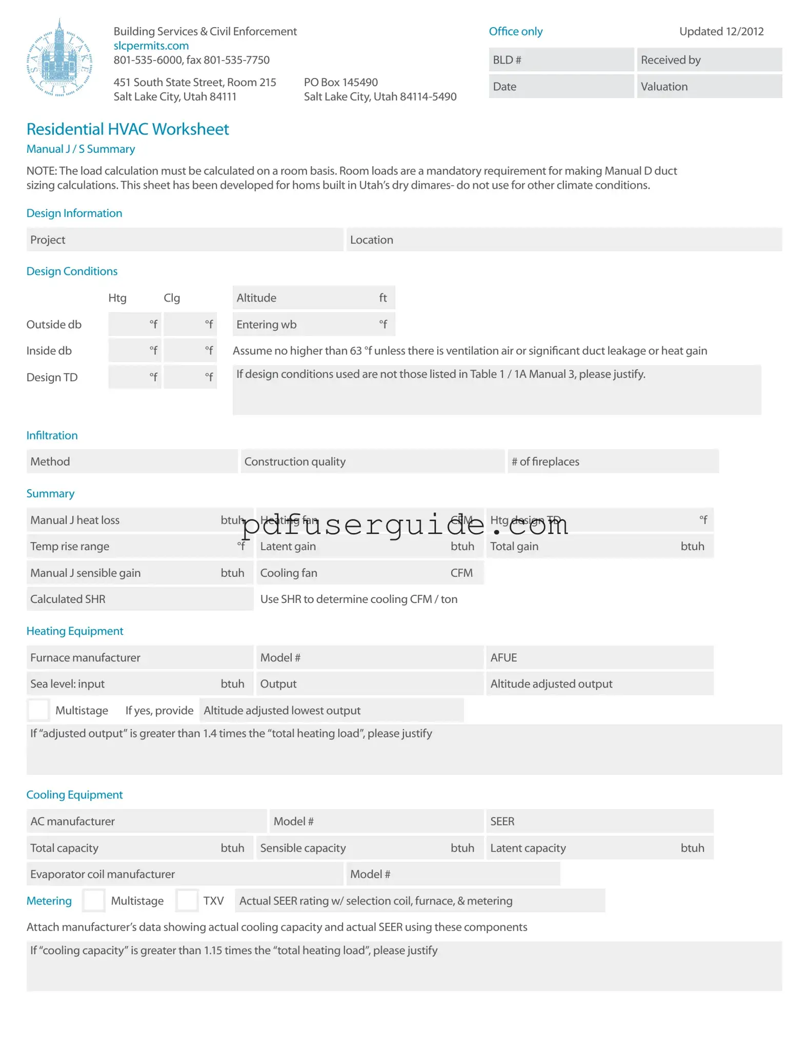 Free Manual J Form in PDF