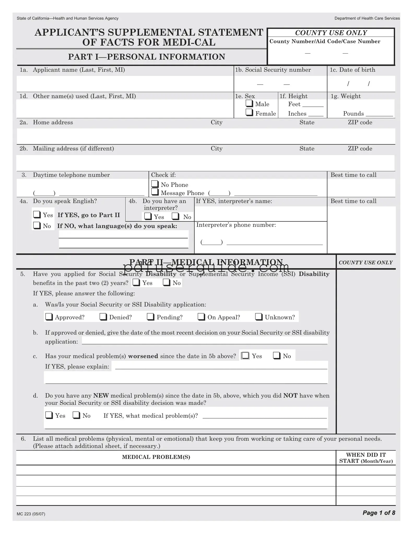 Free Mc 223 Form in PDF