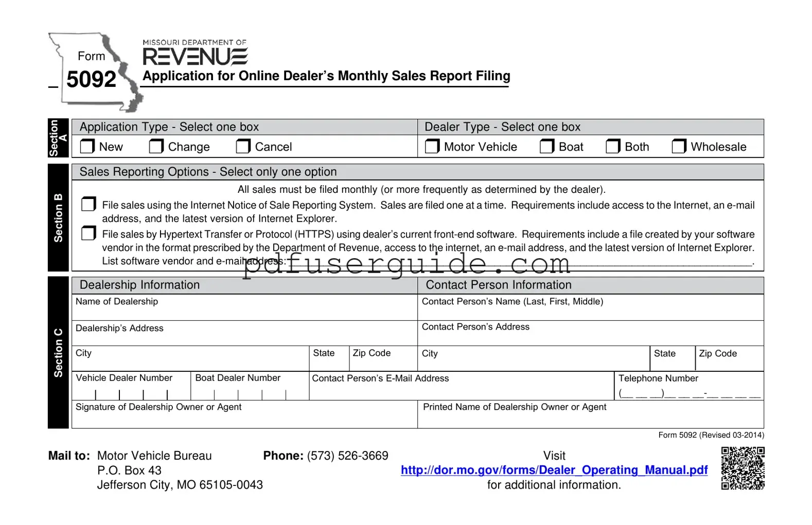 Free Missouri 5092 Form in PDF