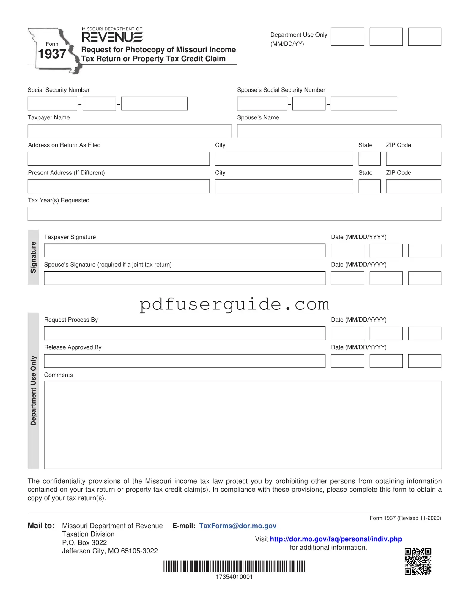 Free Missouri Form in PDF