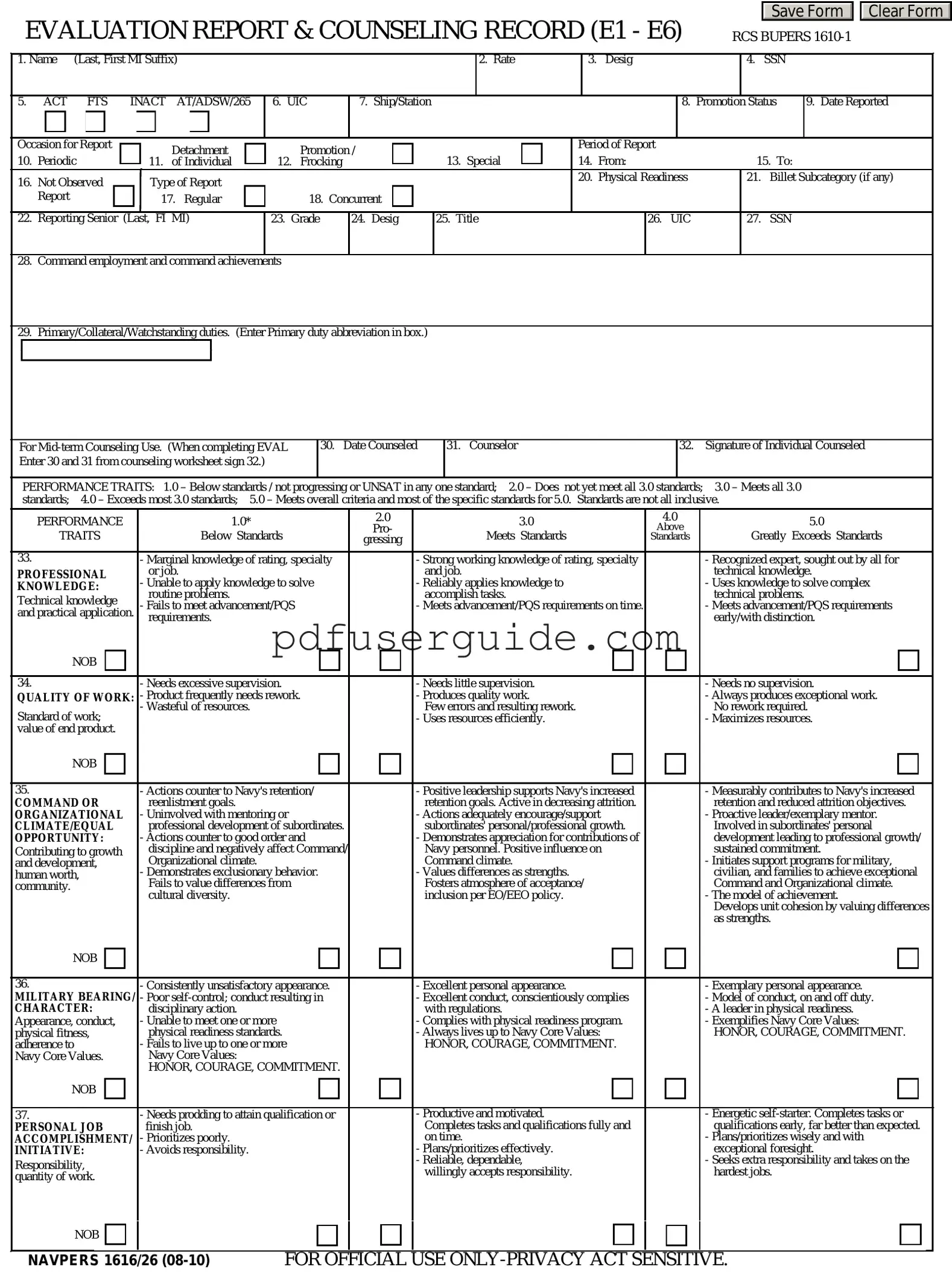 Free Navy Evaluation Form in PDF