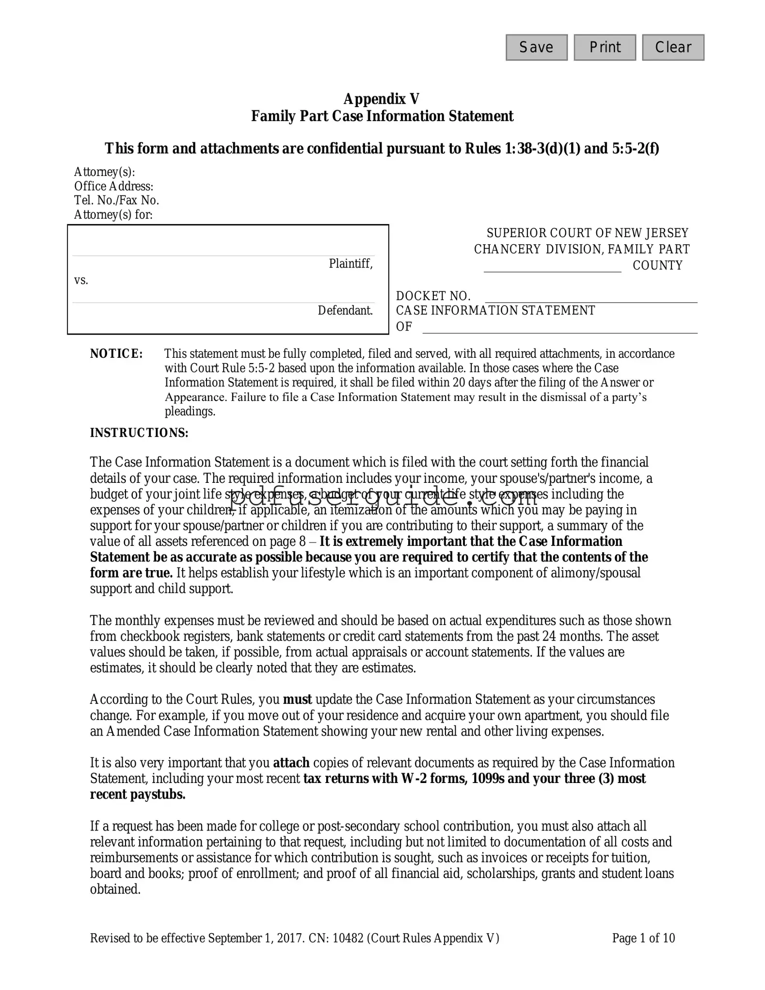 Free Nj Cn 10482 Form in PDF