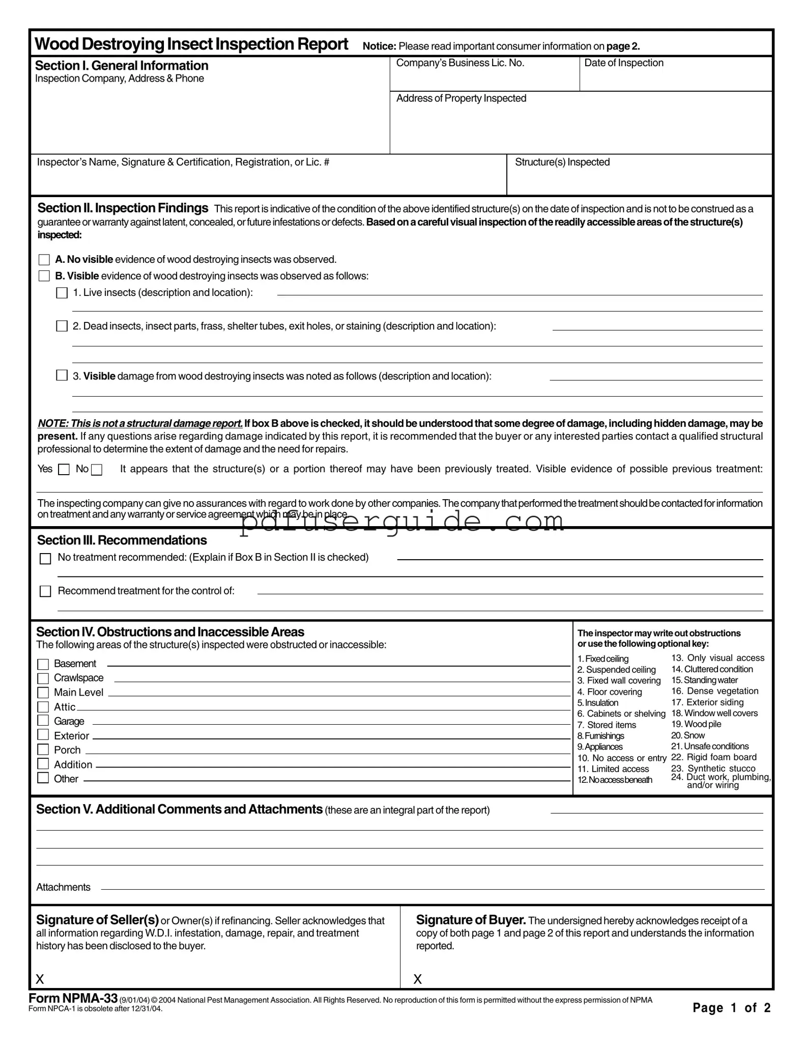 Free Npma33 Form in PDF