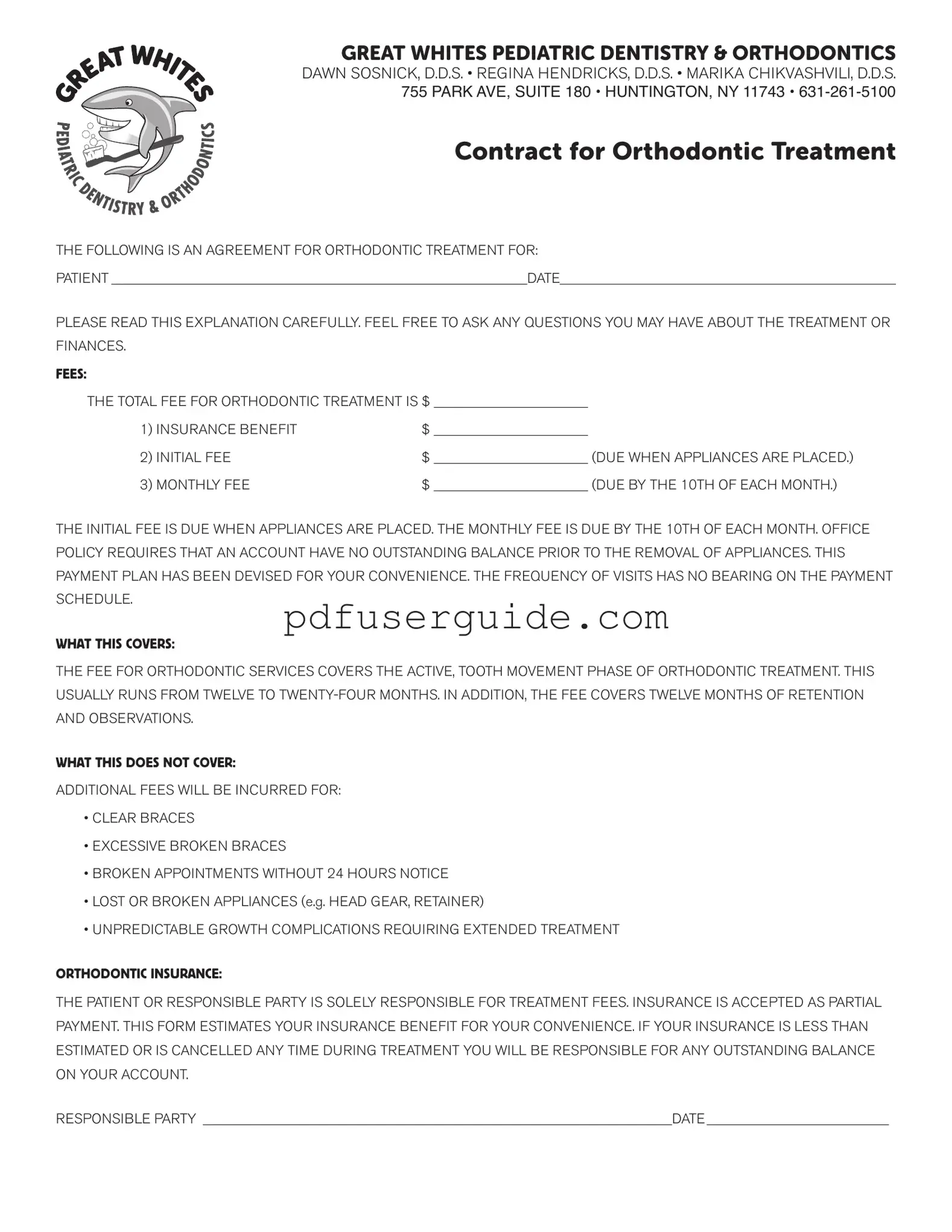 Free Orthodontics Contract Form in PDF