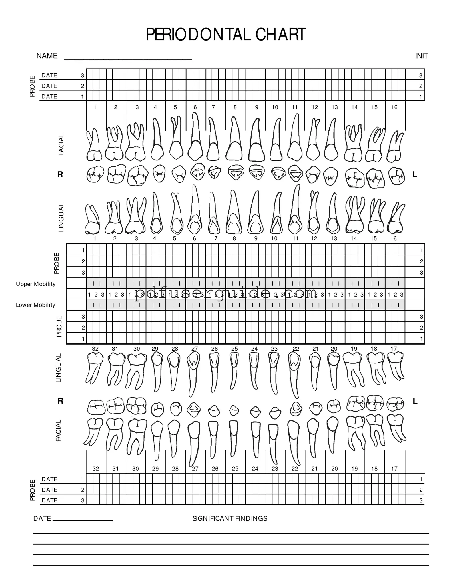 Free Perio Chart Form in PDF