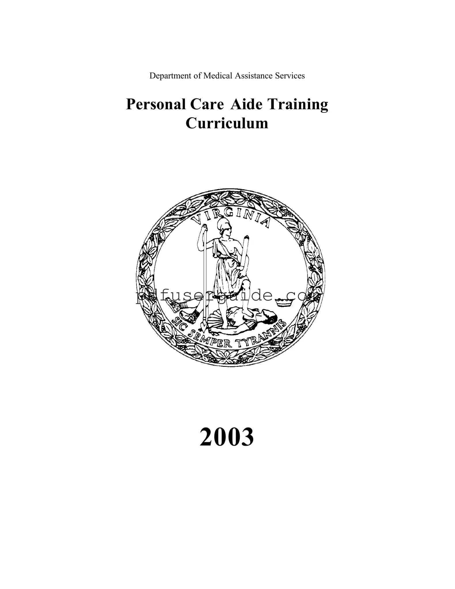 Free Personal Care Aide Training Curriculum Form in PDF