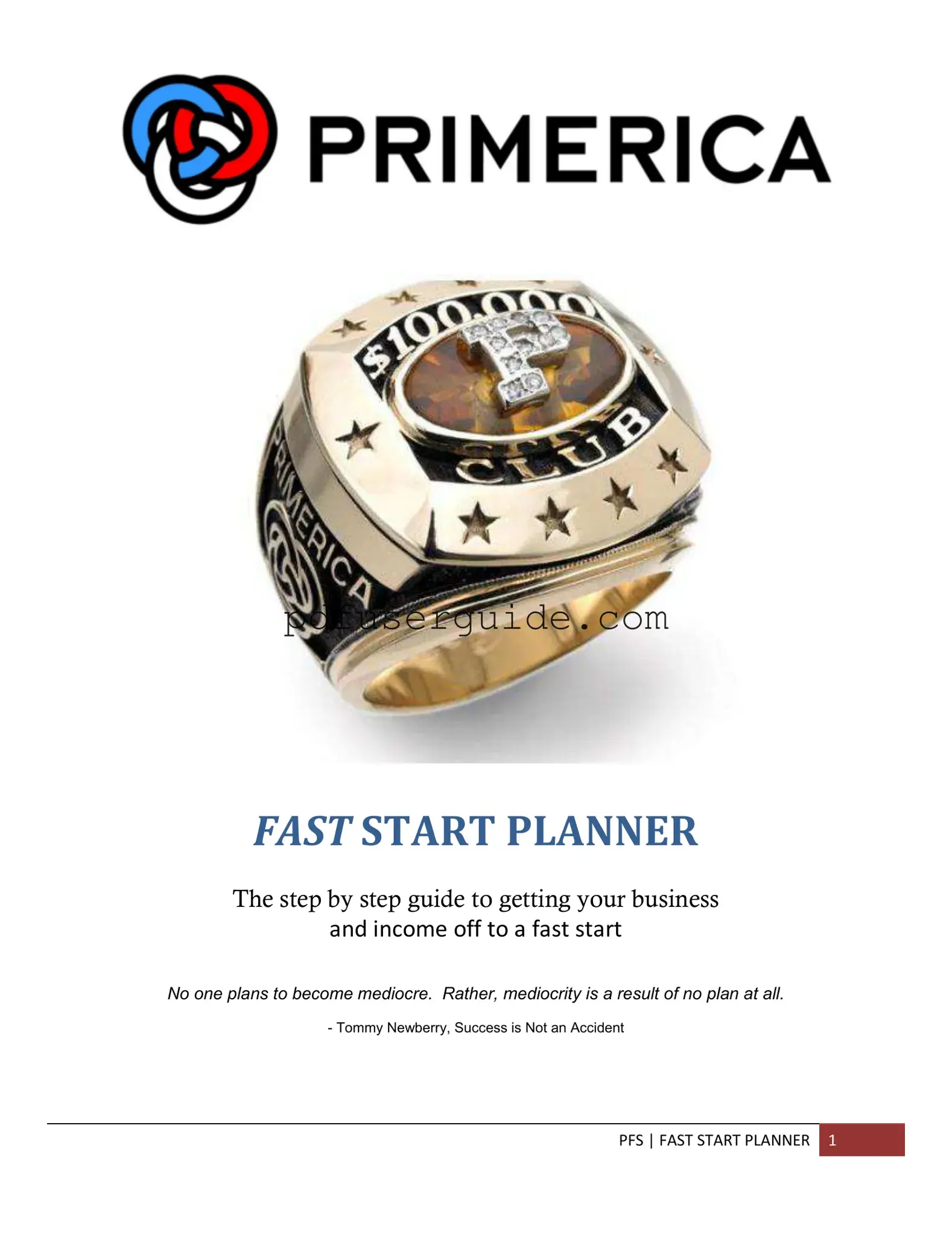Free Primerica Fast Start Planner Form in PDF