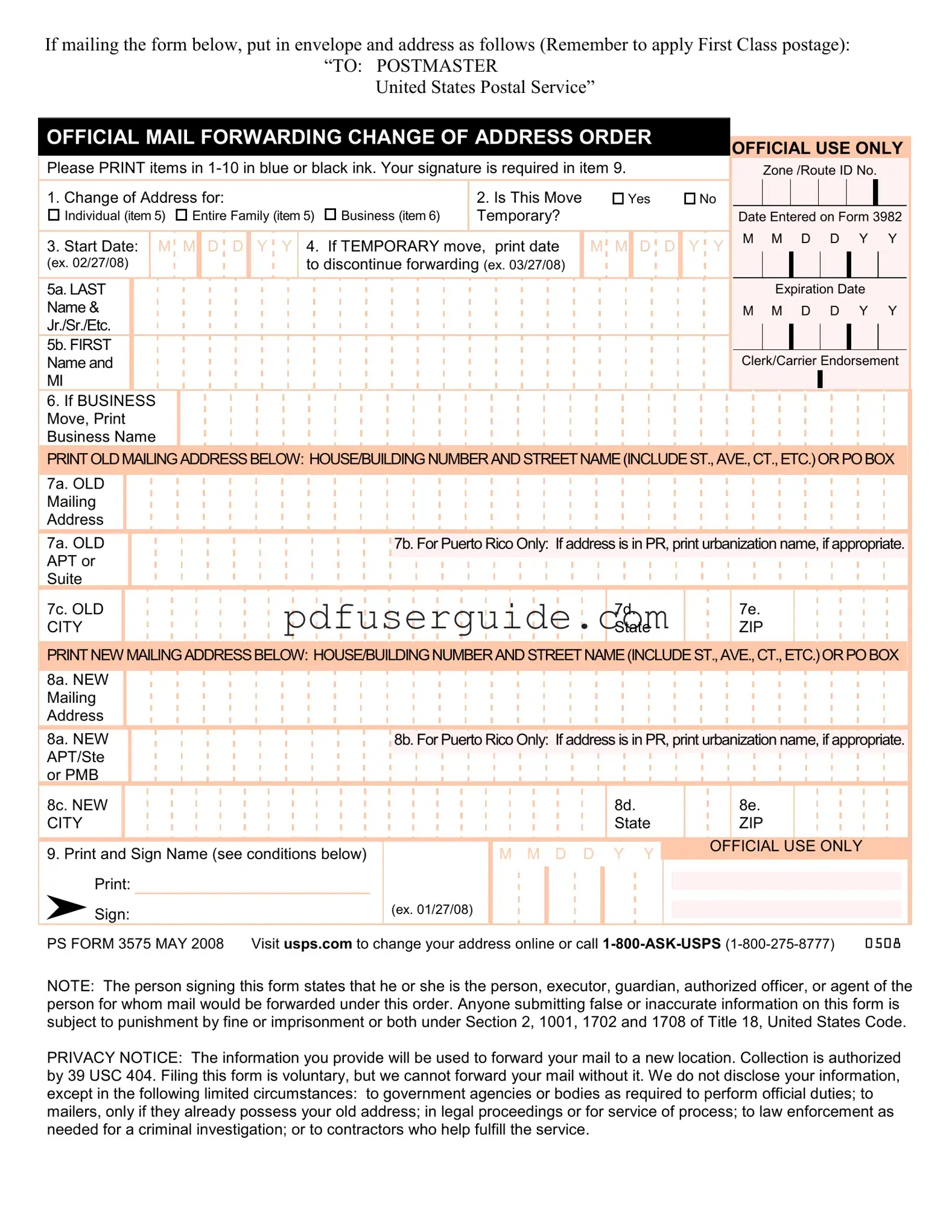 Free PS 3575 Form in PDF
