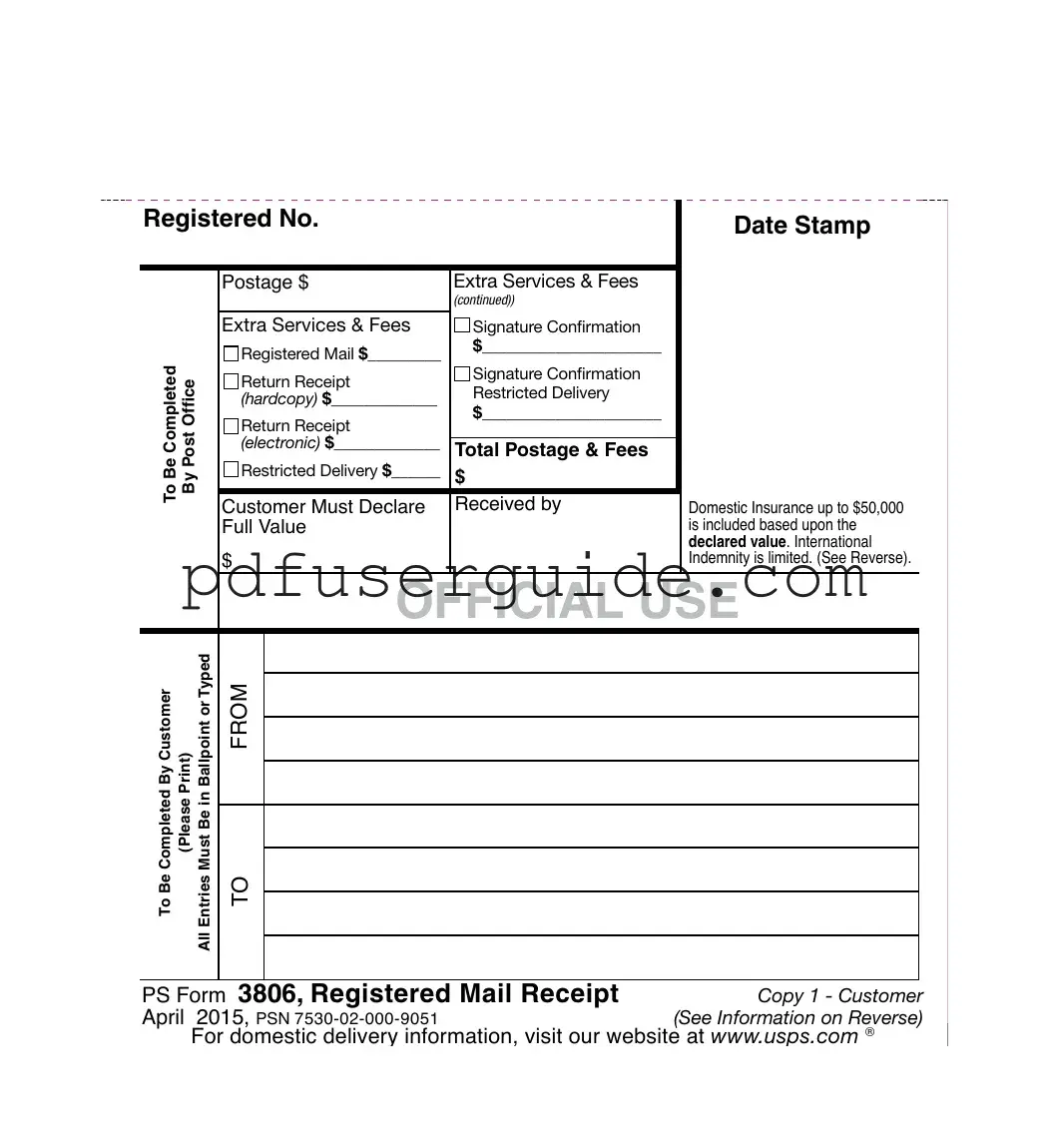 Free Ps 3806 Form in PDF