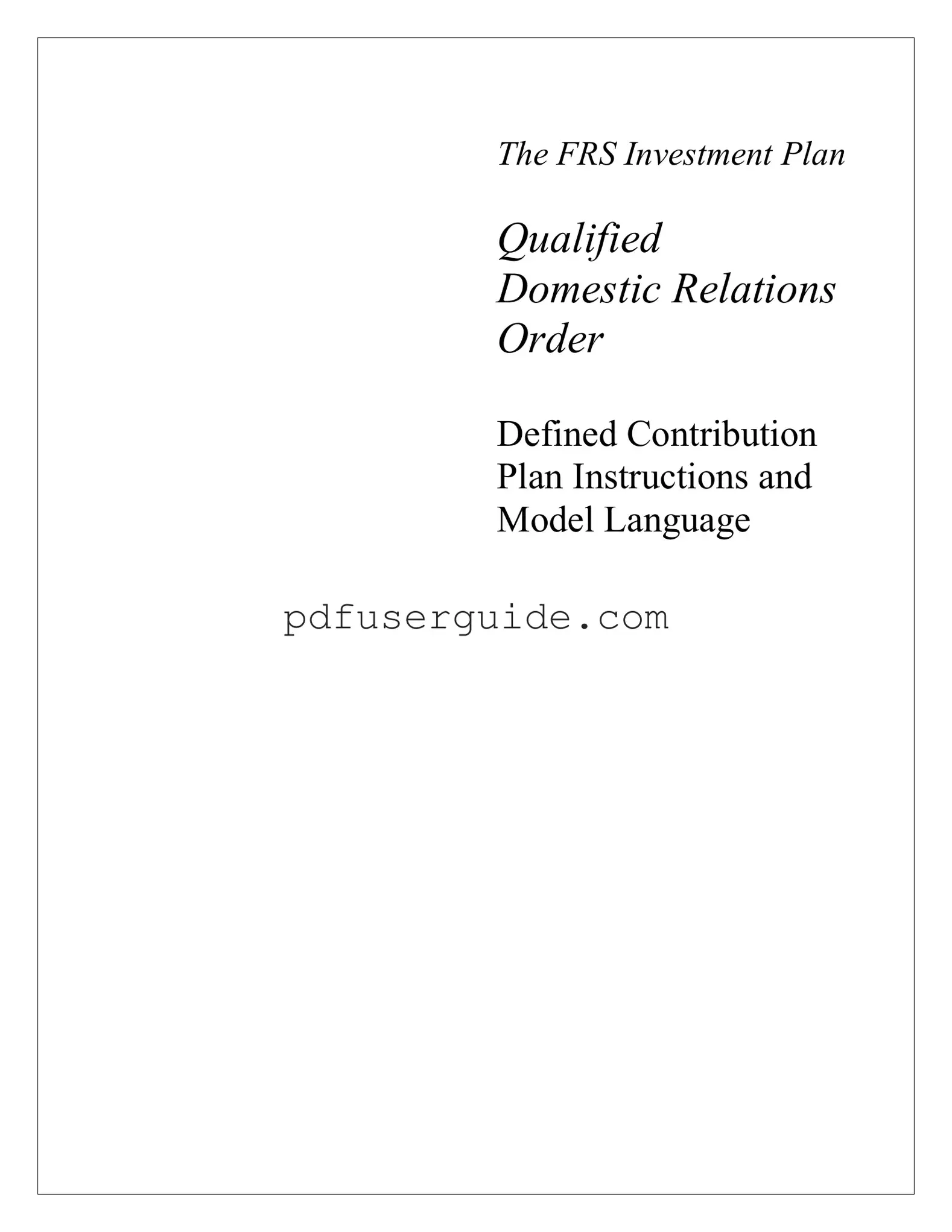 Free Qdro Form in PDF