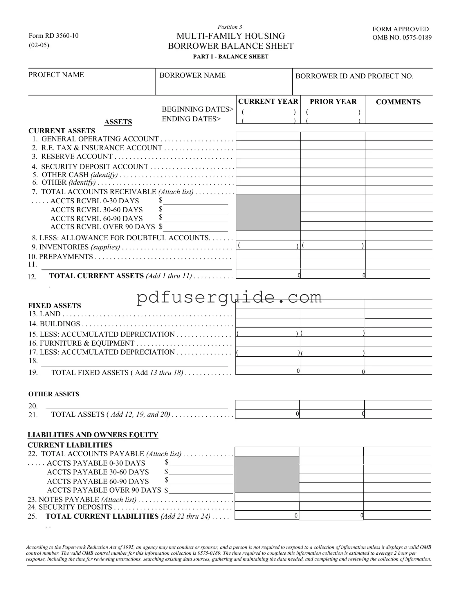 Free Rd 3560 10 Form in PDF