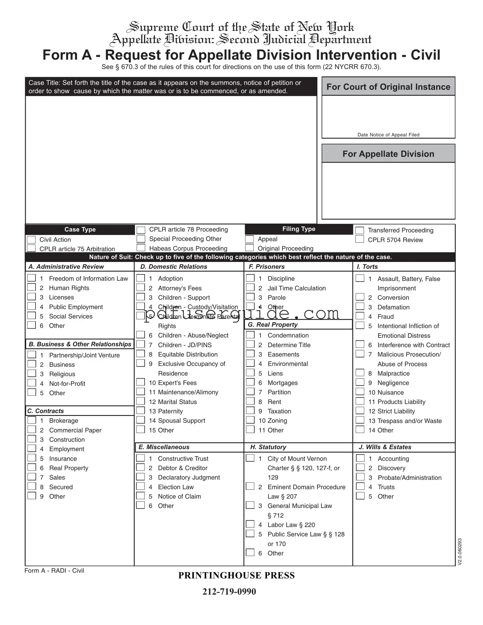 Free Request Appellate Form in PDF