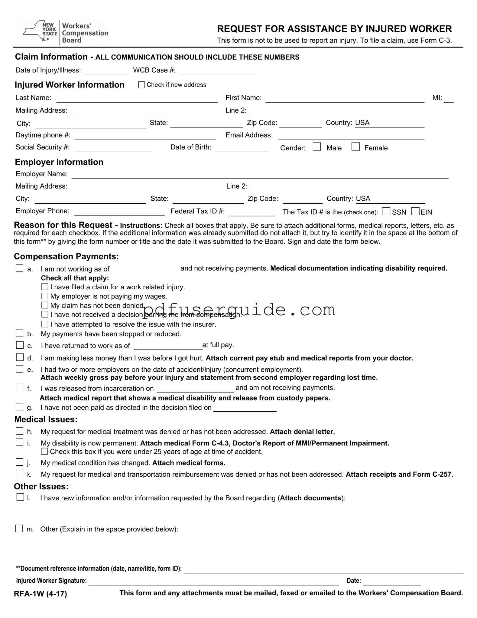 Free Rfa 1W Form in PDF