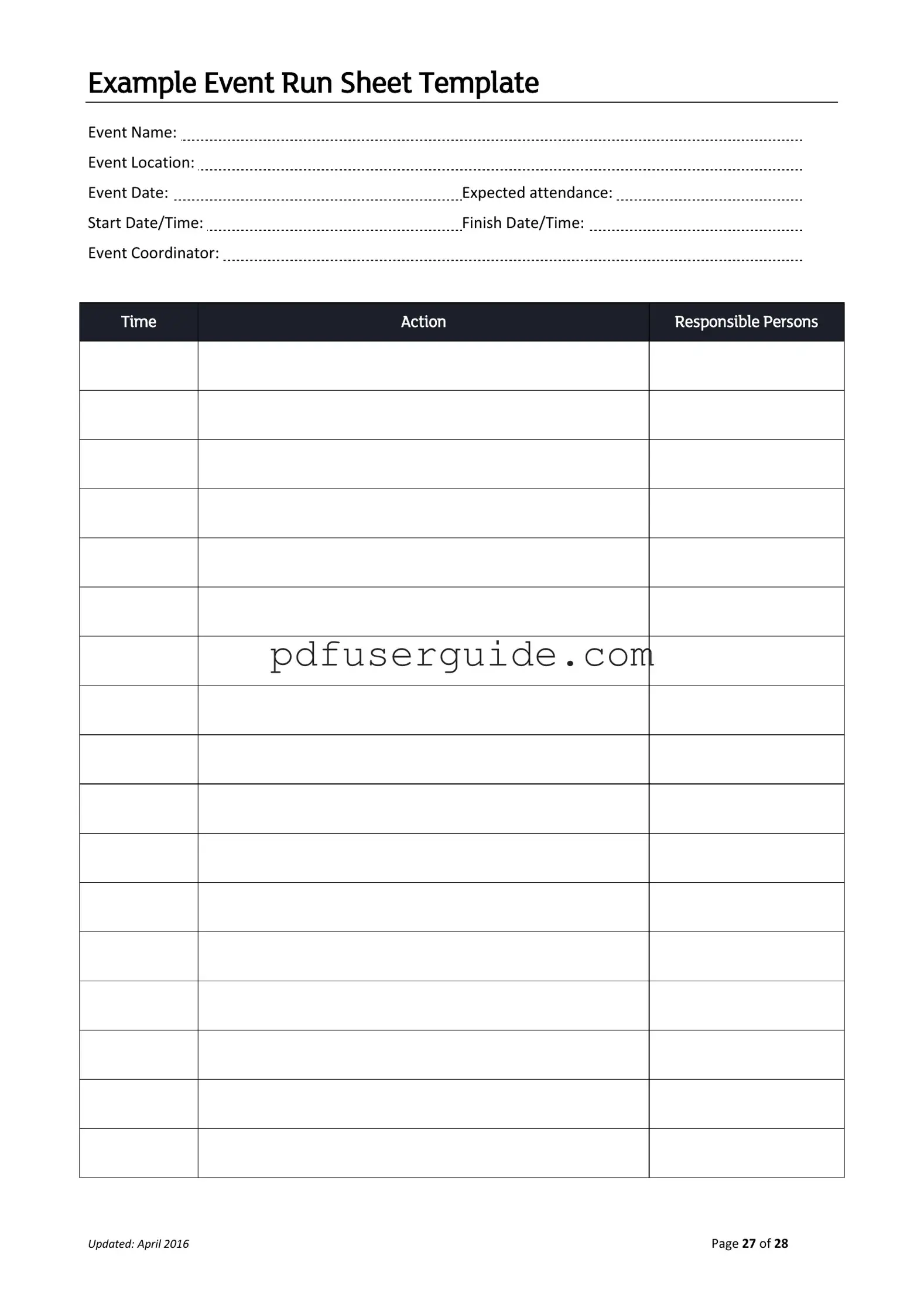 Free Running Sheet Form in PDF