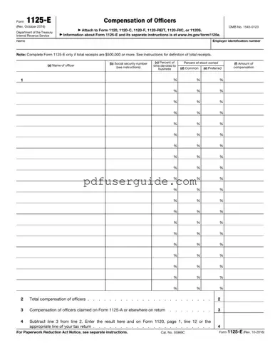 Free 1125E Form in PDF