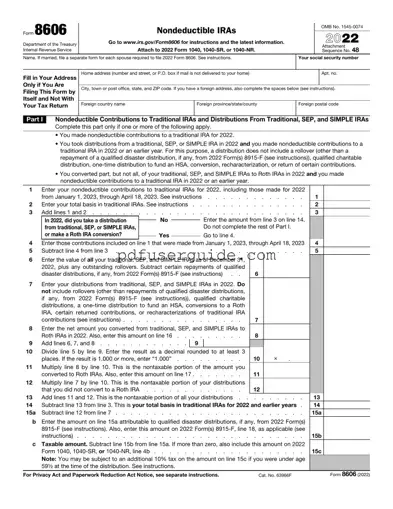 Free 8606 Form in PDF