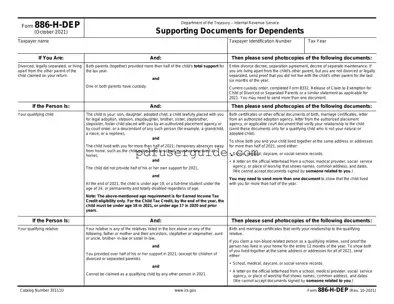Free 886 H Dep Form in PDF