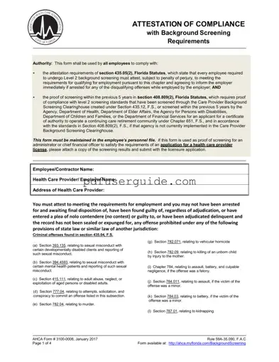 Free Ahca 3100 0008 Form in PDF