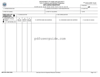 Free Air Cargo Manifest Form in PDF