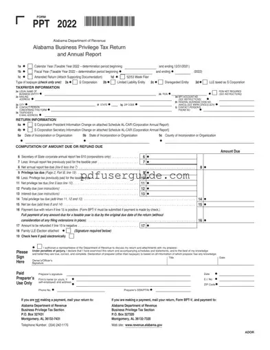 Free Alabama Ppt Form in PDF