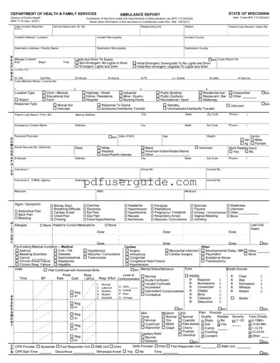 Free Ambulance Report Form in PDF