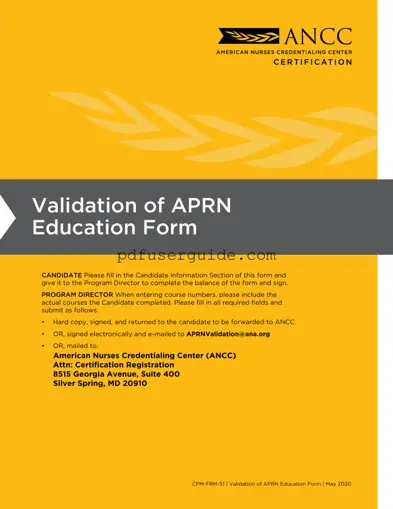 Free Ancc Certification Verification Form in PDF