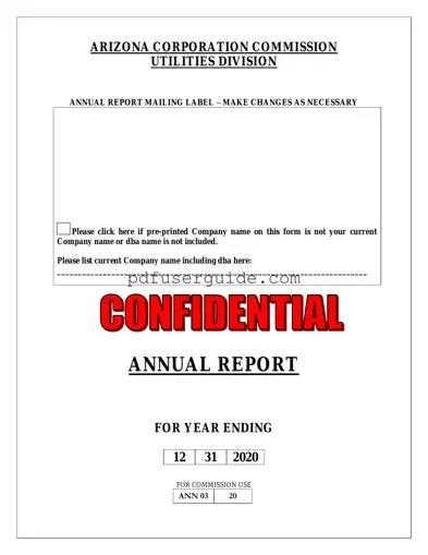 Free Arizona Annual Report Form in PDF