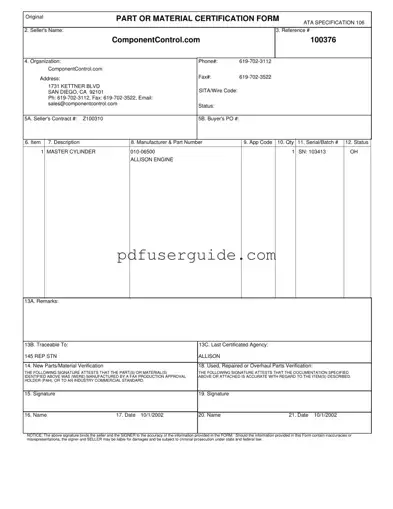 Free Ata 106 Form in PDF