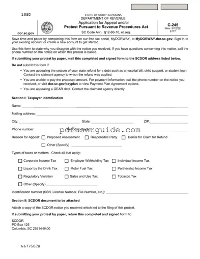 Free C 245 Carolina Form in PDF