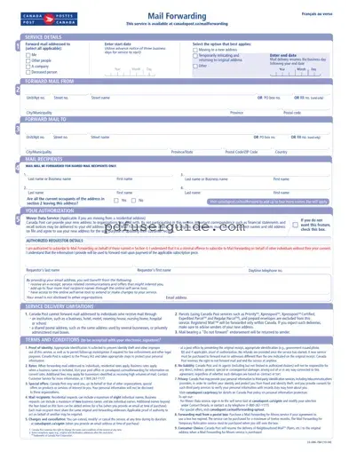 Free Ca Mail Forwarding Form in PDF