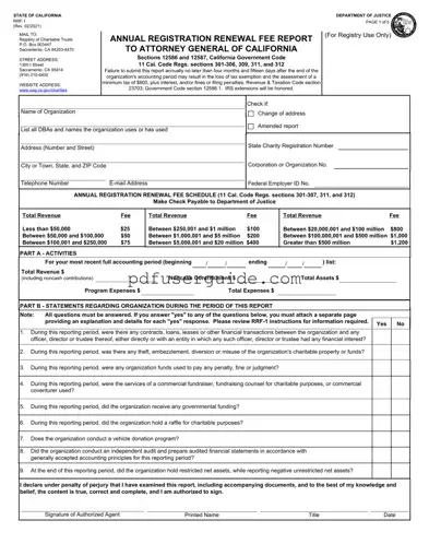 Free Ca Rrf 1 Form in PDF