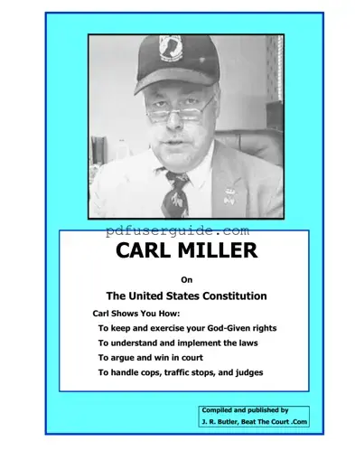 Free Carl Miller Constitution Handbook Form in PDF