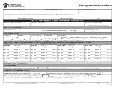Free Ccis Employment Verification Form in PDF