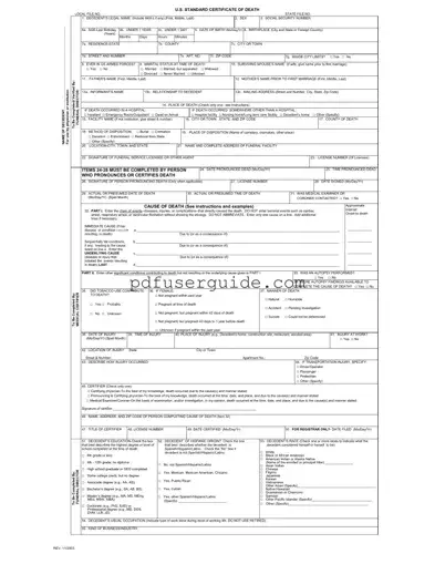 Free Certification Death Form in PDF