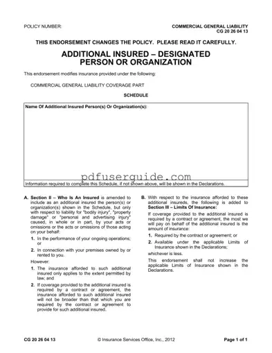 Free Cg 20 26 04 13 Form in PDF