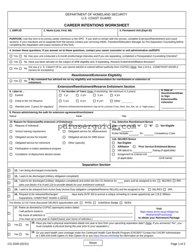 Free Cg 2045 Form in PDF