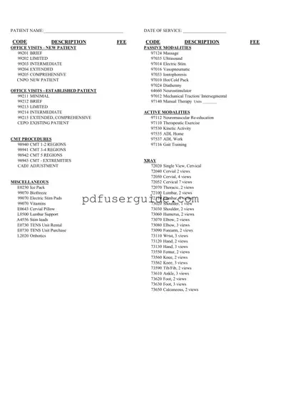 Free Chiropractic Superbill Form in PDF