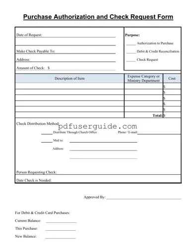 Free Church Financial Expense Form in PDF