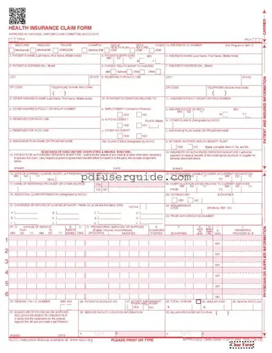 Free CMS 1500 Form in PDF