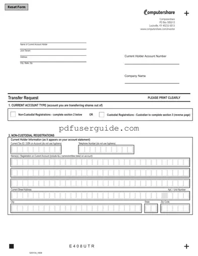 Free Computershare Transfer Request Form in PDF