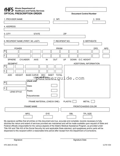 Free Contact Lense Prescription Form in PDF