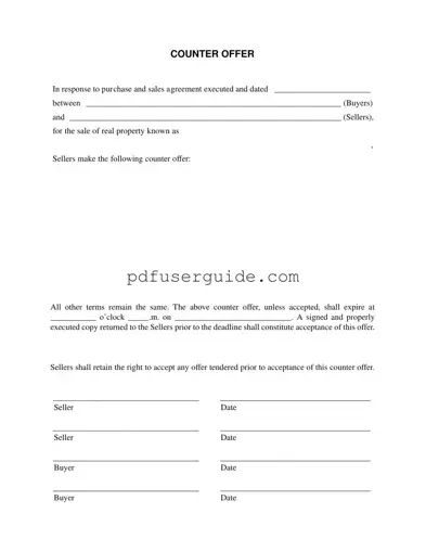 Free Counter Offer Form in PDF